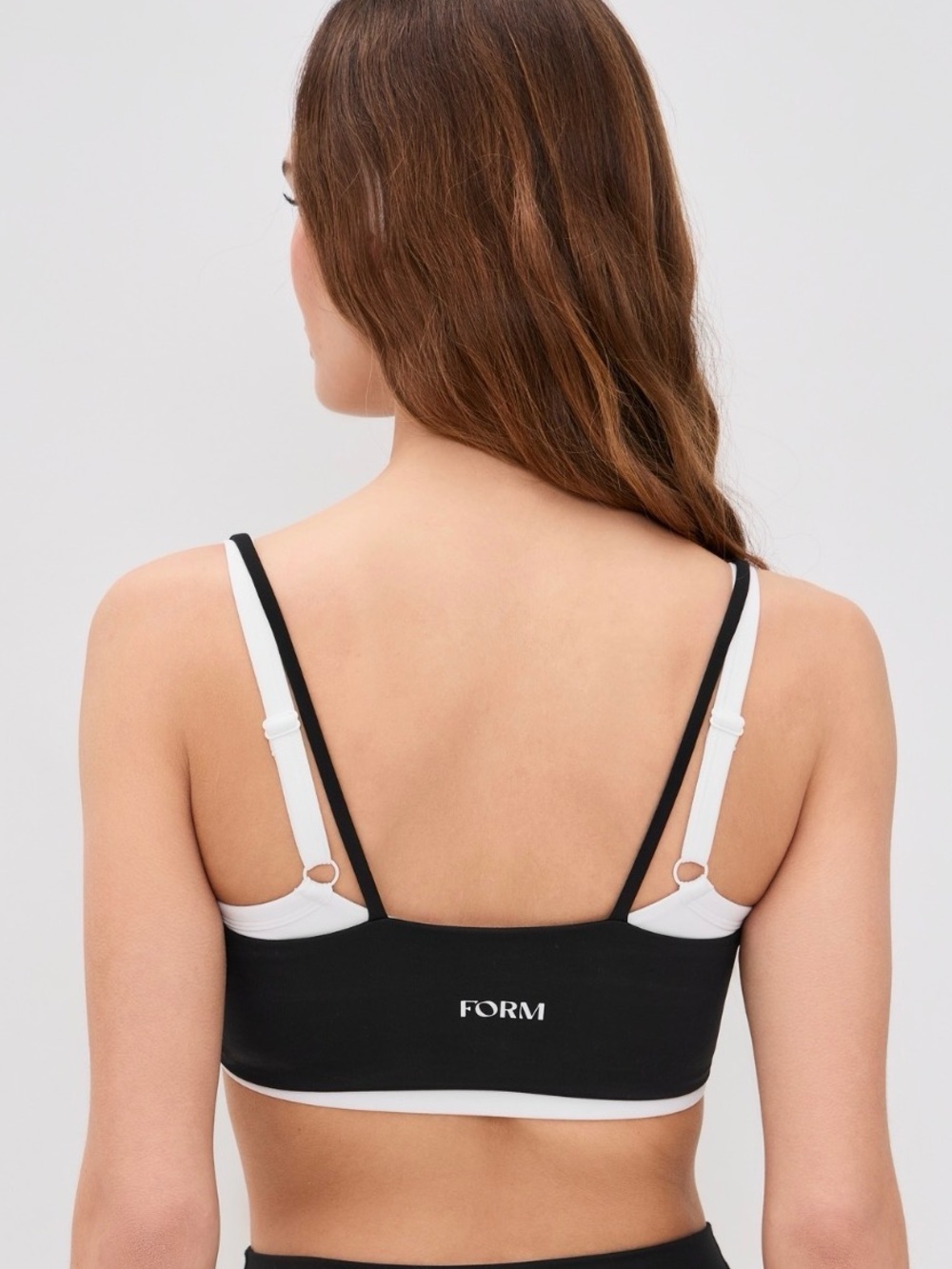 Two-Tone Black & White Light-Support Sports Bra